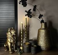 goudkleurige accessoires woonkamer